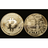 Gold Plated 1oz Bitcoin Coin Collectible Gift BTC Coin Art Collection 